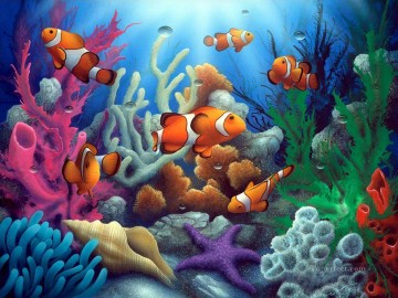 動物 Painting - 海底ピエロがやって来た